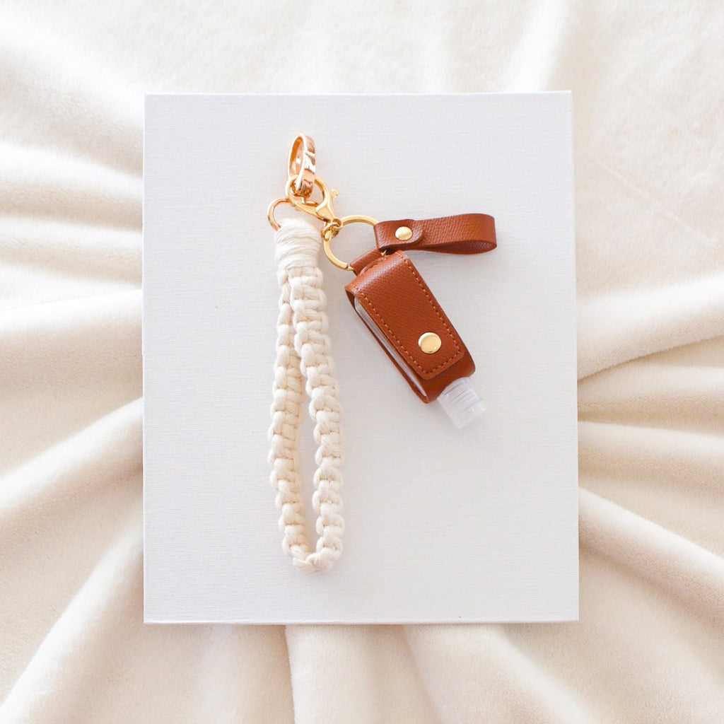 Wristlet + Bottle Sanitizer Keychain - Handmade by Rocio